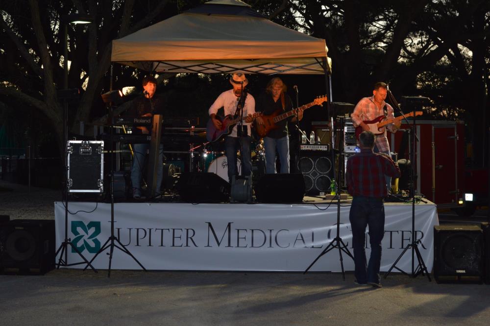 Band on stage playing music